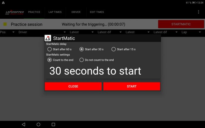 LapSnapper Lap Timing Software for Android Free Trial - Image 6